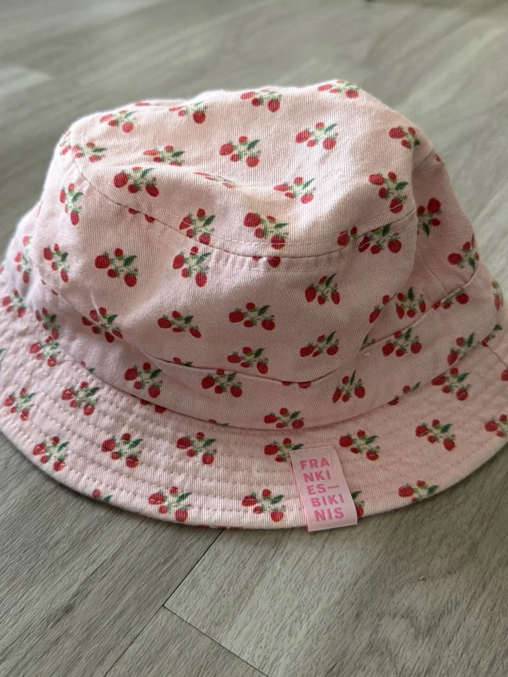 Frankie's Bikinis Pink Cherry Print Bucket Hat - Picture 1 of 3